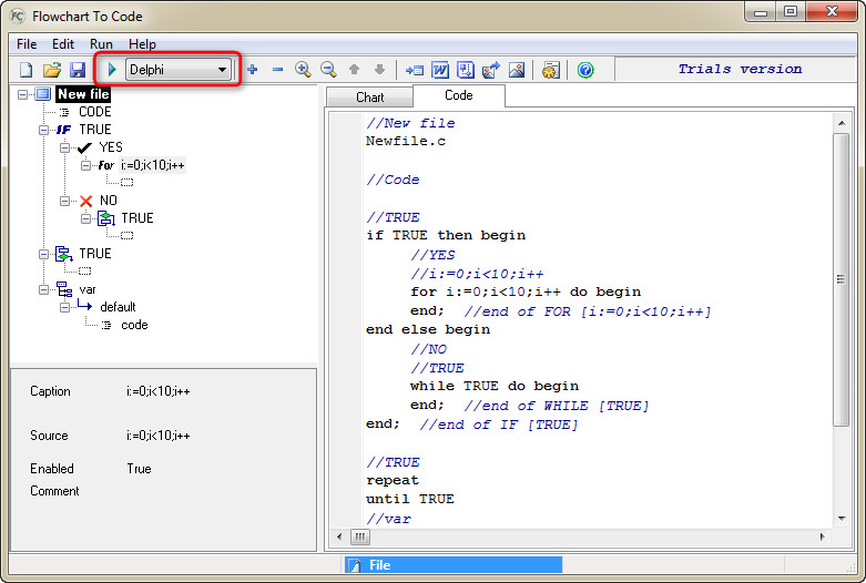 Generate Delphi Code