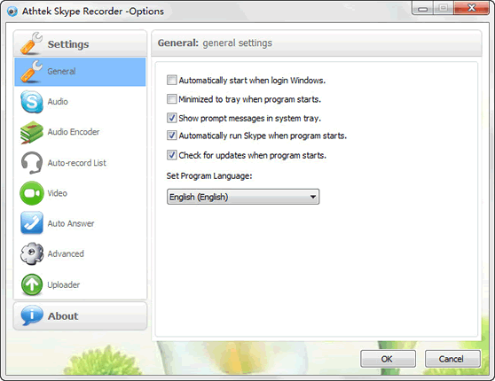 Configure Skype Recorder